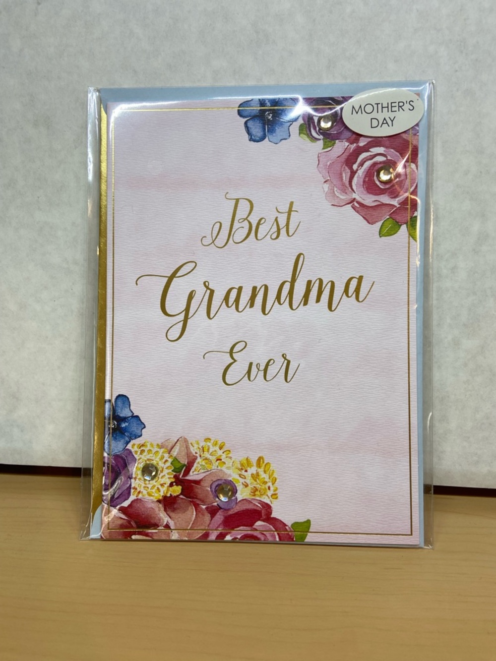 Best Grandma Ever Pink Floral Mother's Day Greeting Card